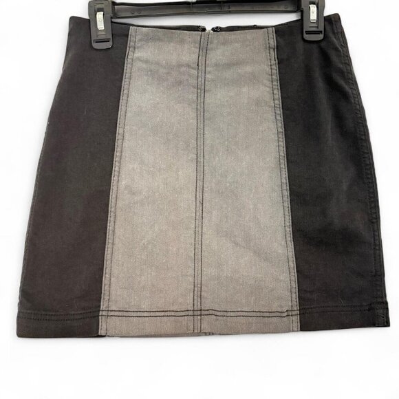 Free People Modern Femme Skirt Oxford Sang Black/Grey Size 8 Back Zipper - Picture 4 of 9